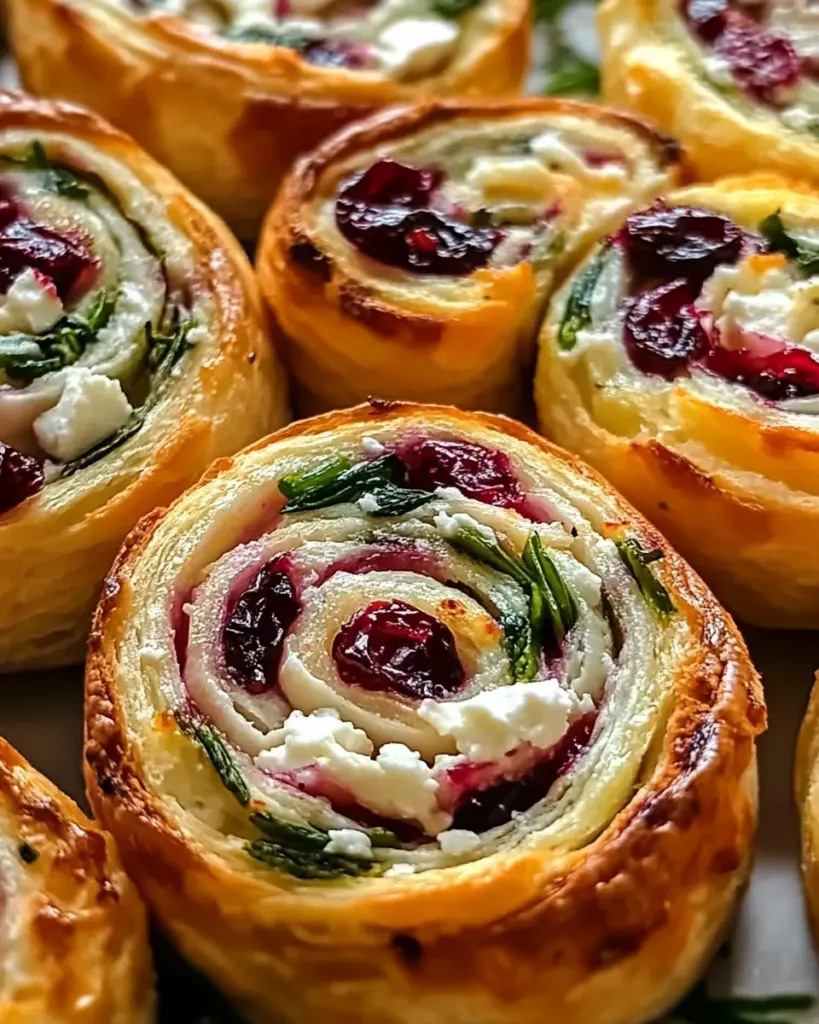 Cranberry Feta Pinwheels with Cream Cheese