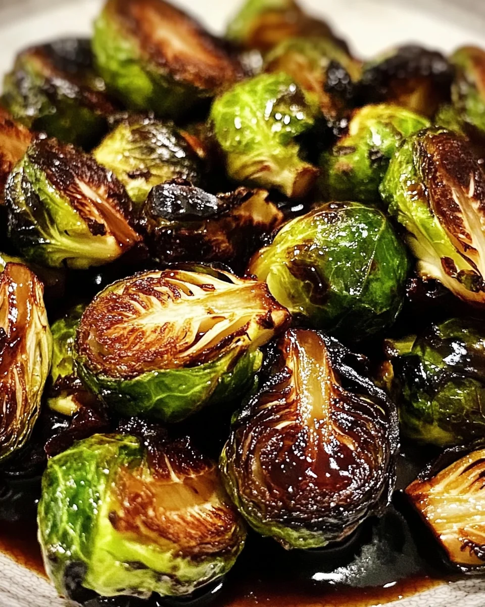 Crispy Roasted Brussels Sprouts with Balsamic Glaze