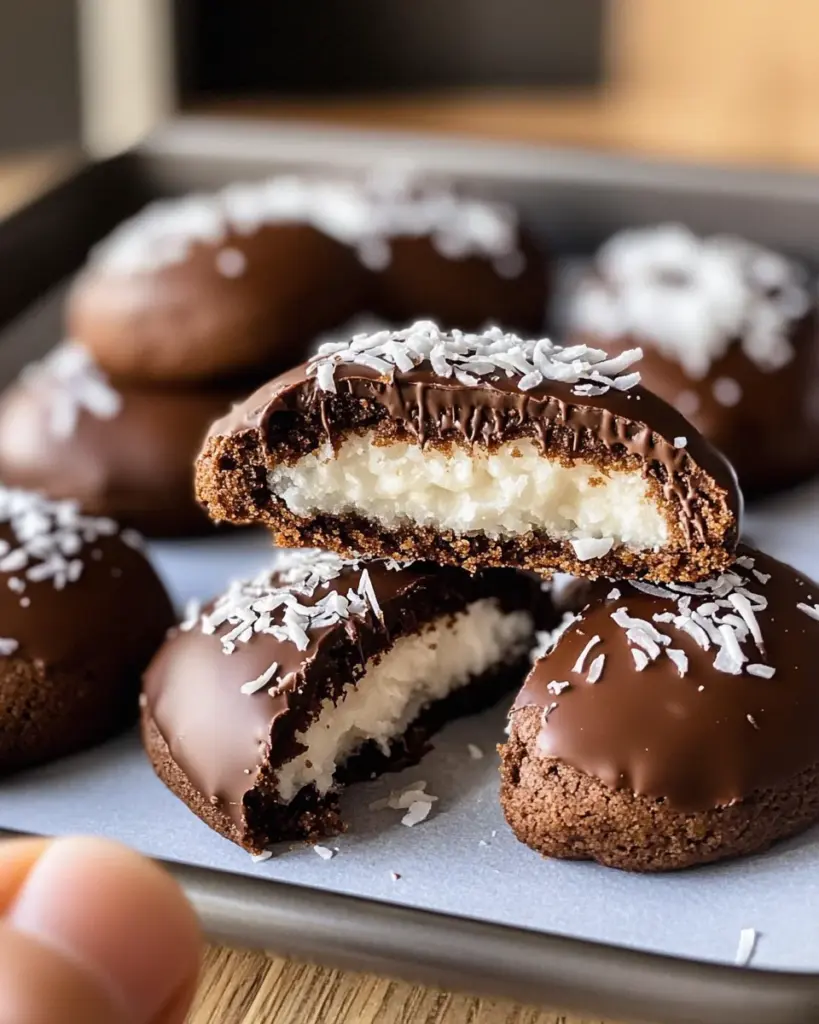 Einfach unwiderstehlich: Schokocookies mit Kokosfüllung