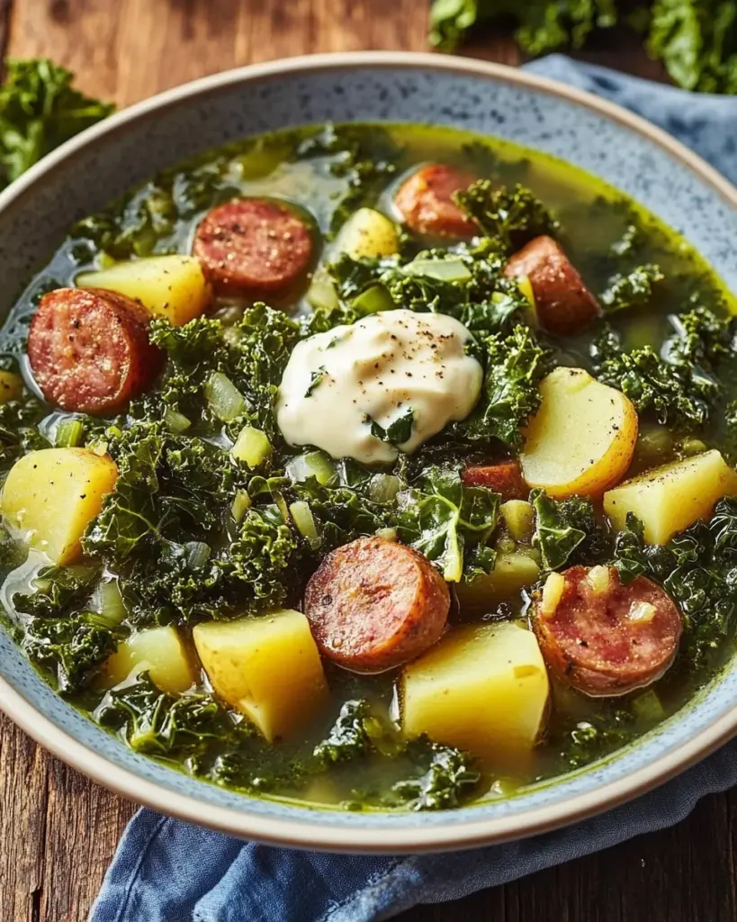Eintopf mit Grünkohl, Kartoffeln und Würsten
