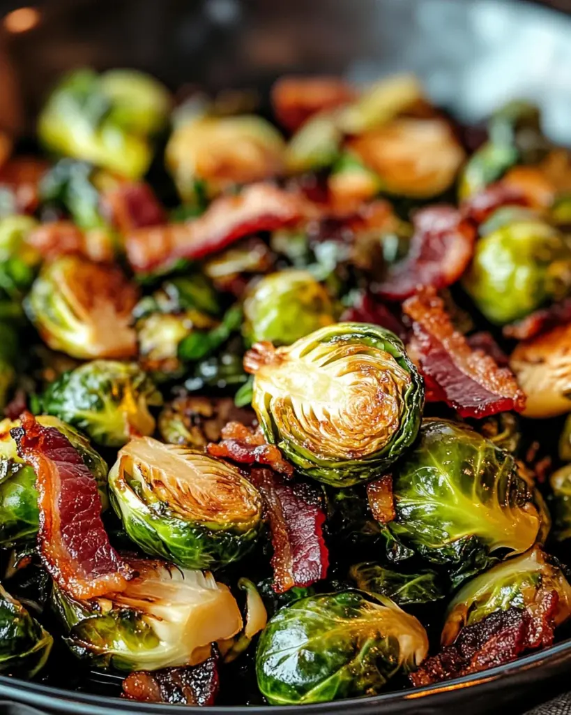 Glazed Brussels Sprouts with Bacon