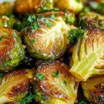 Honig-Knoblauch-Röstung von Rosenkohl