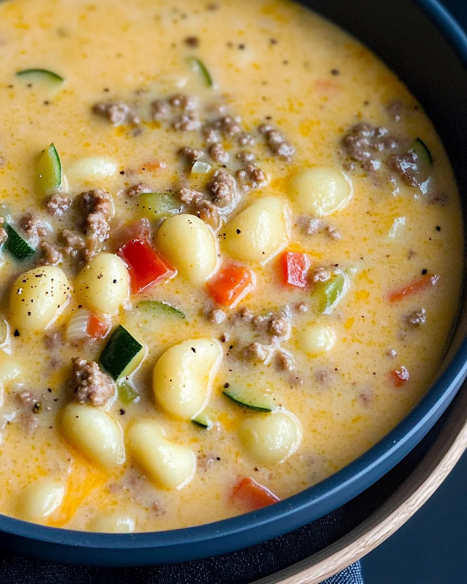 Käse-Hack-Gnocchi-Suppe