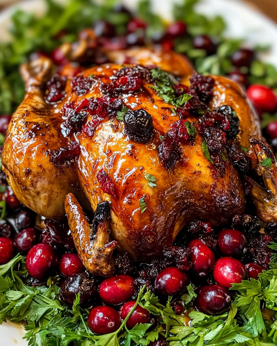 Maple Cranberry Roast Chicken