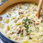 Schnelle Käse-Lauch-Suppe mit Hackfleisch