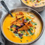 Süßkartoffelsuppe mit Kokosmilch und Crunch