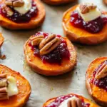 Sweet Potato Bites with Cranberry Sauce and Brie